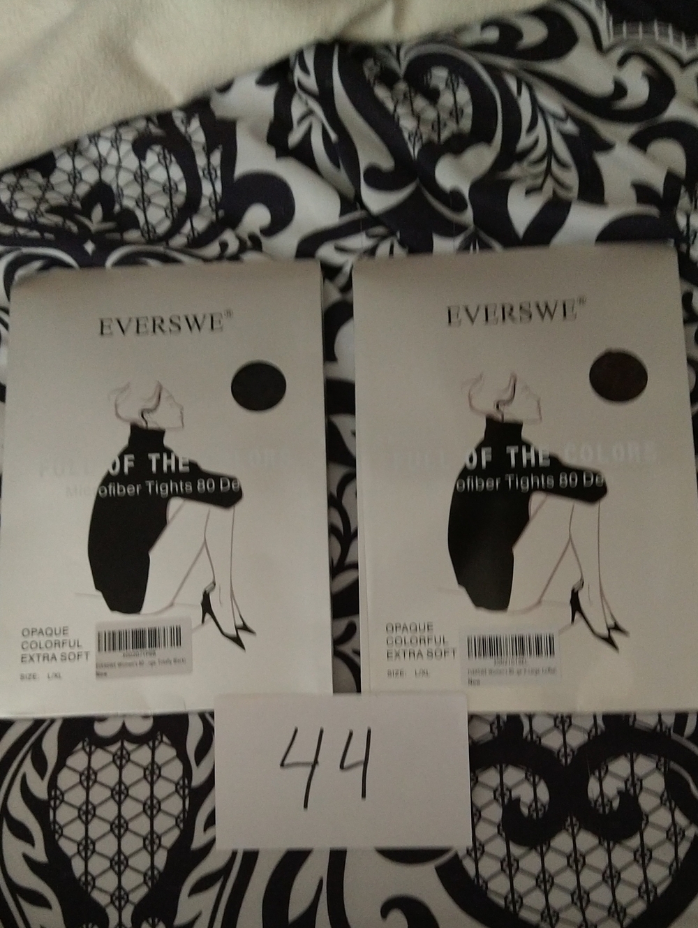 EVERSWE Opaque Microfiber Tights in Black Size L/XL Also In Brown